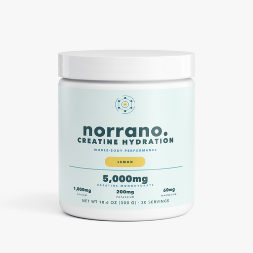 NORRANO Creatine Hydration Lemon tub, front view
